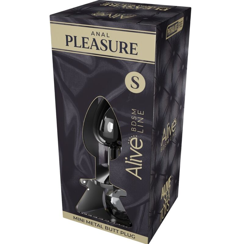 img_158845_5da45e065865adcd8b26857615bd335f_1.jpg ALIVE - ANAL PLEASURE MINI PLUG METAL BLACK SIZE S - Image 2