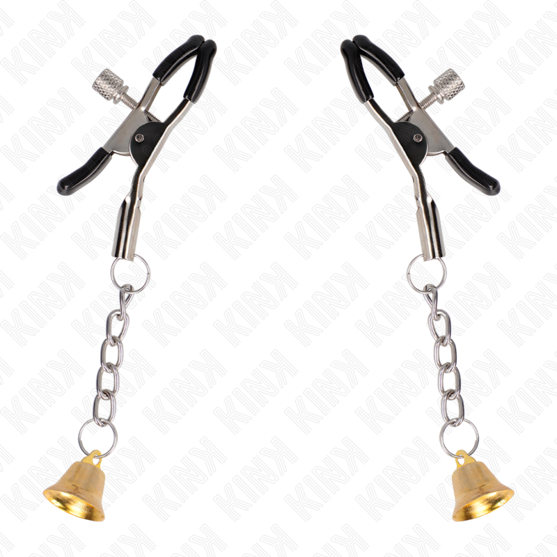 img_186600_4ce3fc459b2ca981f610f828e72bcd2a_1.png KINK - GOLD BELL PENDANT NIPPLE CLAMPS 6 CM - Image 2