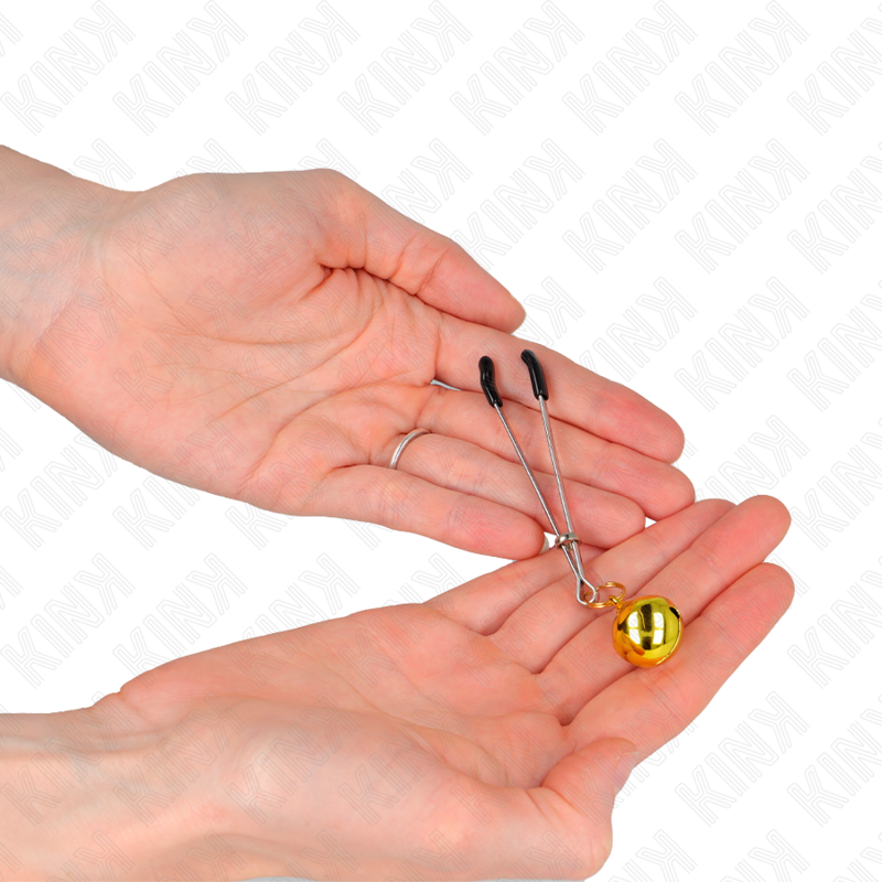 img_186700_e07035cfc79db3534fb0c1579cccc75c_1.png KINK - THIN BELL NIPPLE CLAMPS GOLD 7 CM - Image 3