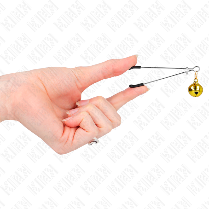 img_186703_a3797384fe9abb70adc523444153783d_1.png KINK - THIN BELL NIPPLE CLAMPS GOLD 7 CM - Image 4