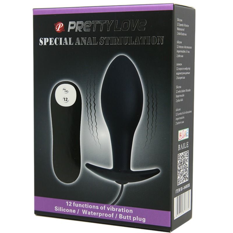 img_49888_29c30369e543cc2711dbeeea4ada0d62_1.jpg PRETTY LOVE - ANAL PLUG ANCHOR FORM SILICONE 12 VIBRATION MODES BLACK - Image 3